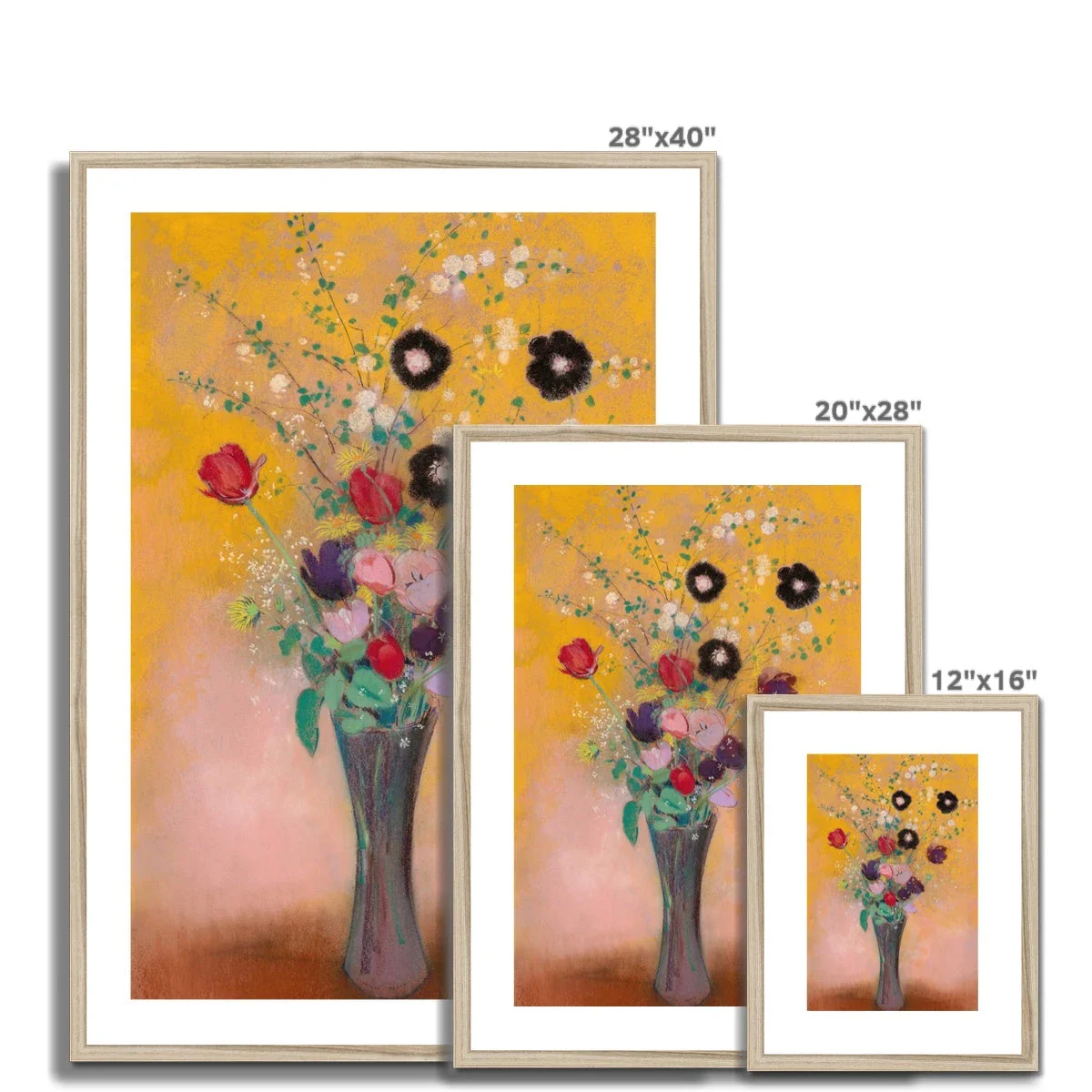 'Vase of Flowers'. Garden Flowers. Still Life by Odilon Redon. Framed Open Edition Fine Art Print. Historic Art - Image 5