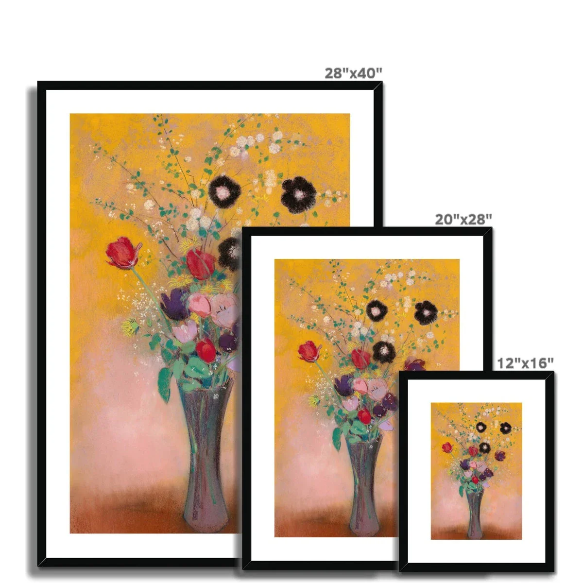 'Vase of Flowers'. Garden Flowers. Still Life by Odilon Redon. Framed Open Edition Fine Art Print. Historic Art - Image 6