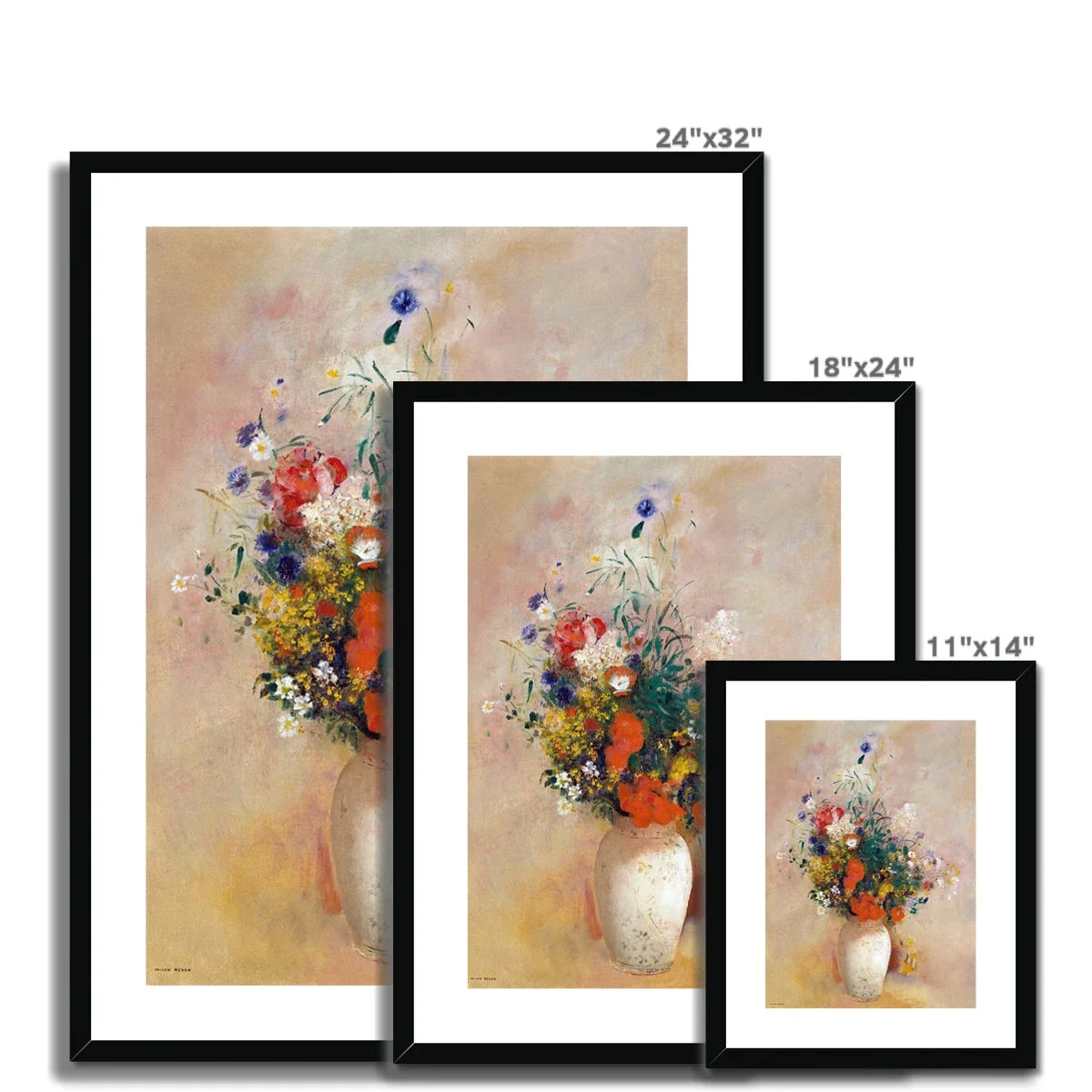 'Vase of Flowers with a Pink Background'. Garden Flowers. Still Life by Odilon Redon. Framed Open Edition Fine Art Print. Historic Art - Image 6