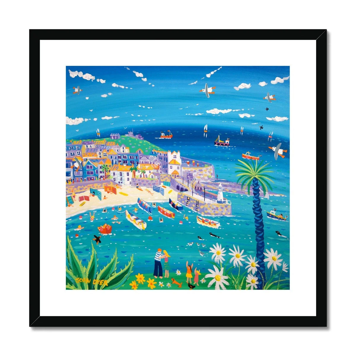 John Dyer Framed Open Edition Cornish Art Print. 'View across St Ives'. Cornwall Art Gallery - Image 2