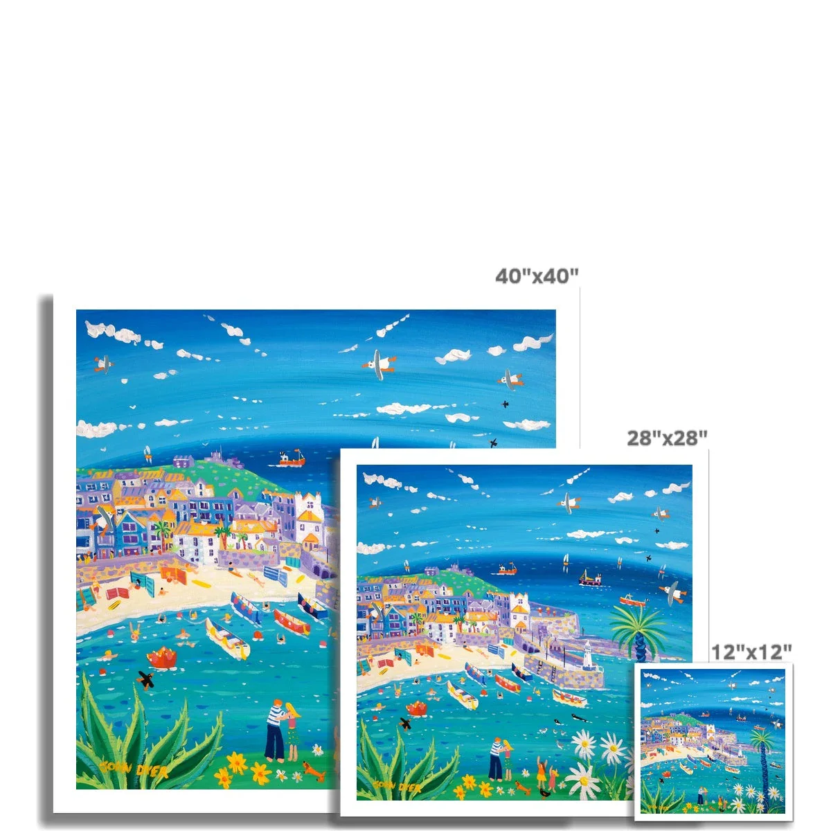 John Dyer Fine Art Print. Open Edition Cornish Art Print. 'View across St Ives'. Cornwall Art Gallery - Image 3