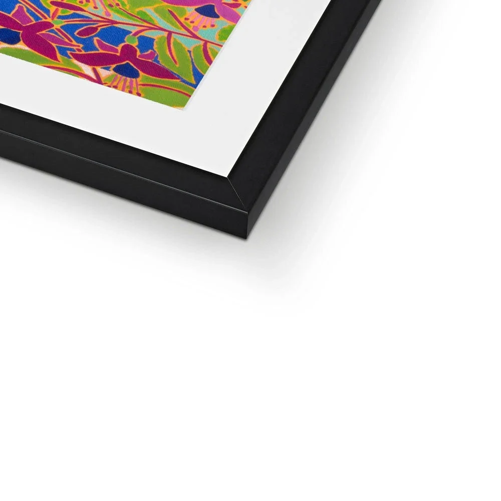 Joanne Short Framed Open Edition Cornish Fine Art Print. 'View through Summer Flowers to Trefusis Point, Falmouth'. Cornwall Art Gallery - Image 4