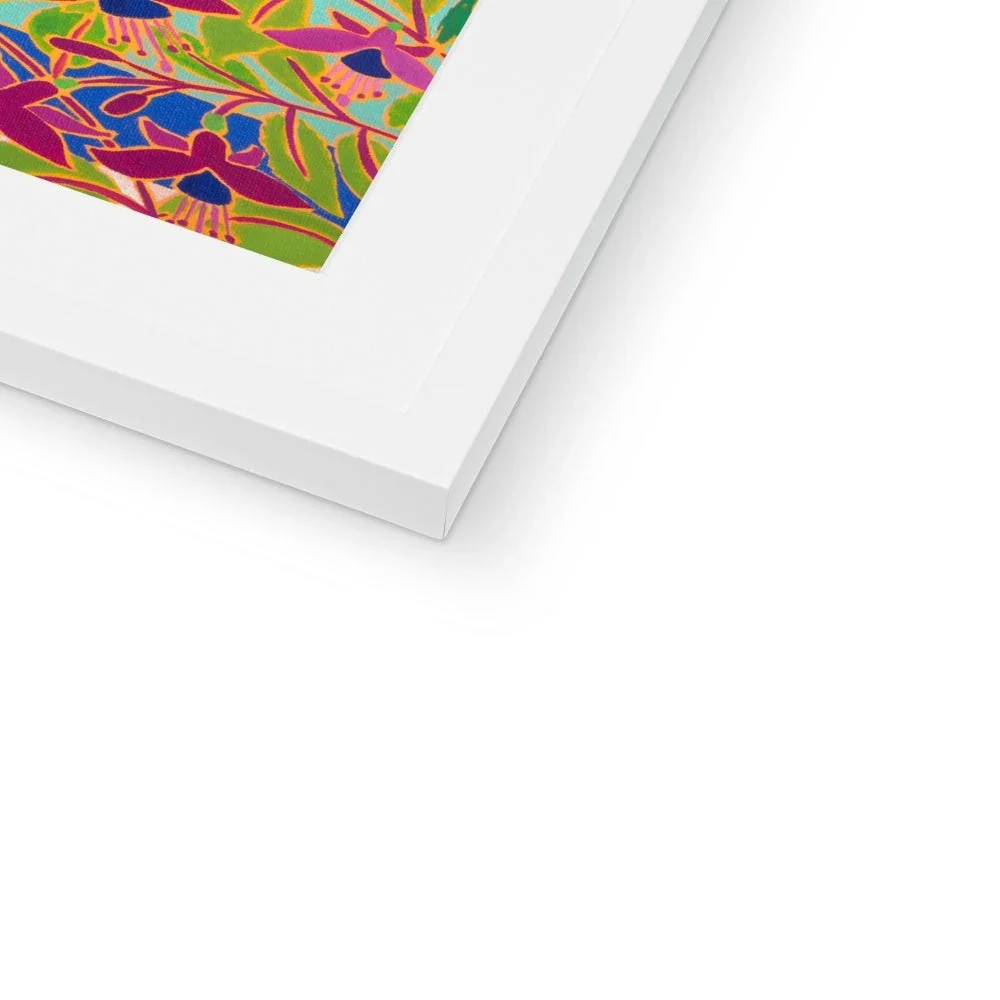 Joanne Short Framed Open Edition Cornish Fine Art Print. 'View through Summer Flowers to Trefusis Point, Falmouth'. Cornwall Art Gallery - Image 5