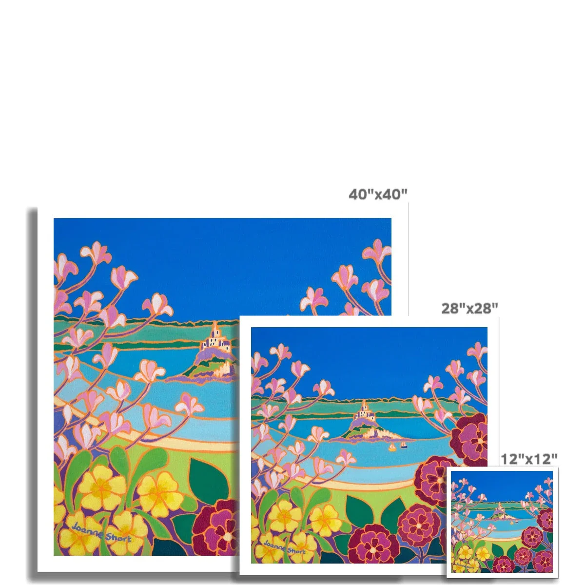 Joanne Short Fine Art Open Edition Cornish Art Print. 'View through the Magnolias, St Michael's Mount'. Cornwall Art Gallery - Image 3