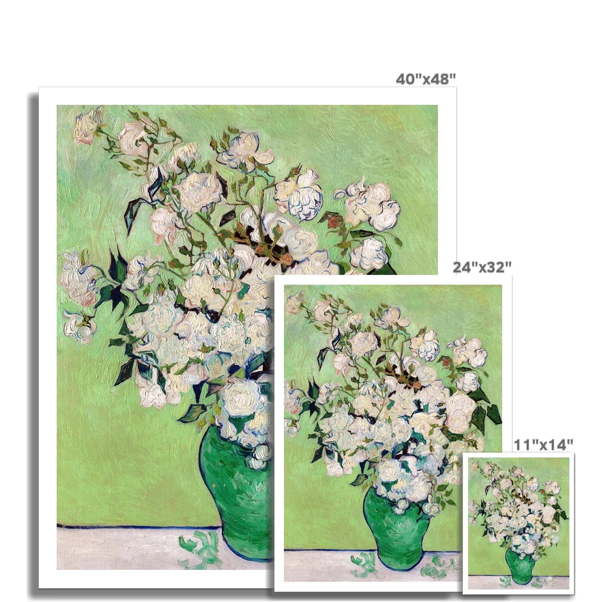'Roses' Still Life by Vincent Van Gogh. Garden Flowers Open Edition Fine Art Print. Historic Art - Image 3