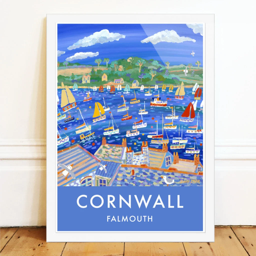 Vintage Style Travel Art Poster Print of Boats on the River, Falmouth by John Dyer - Image 2