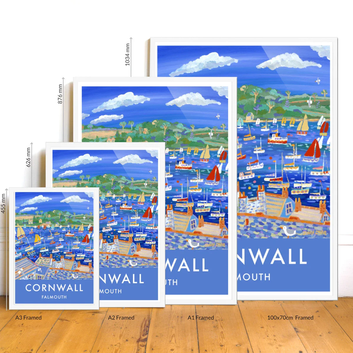 Vintage Style Travel Art Poster Print of Boats on the River, Falmouth by John Dyer - Image 3