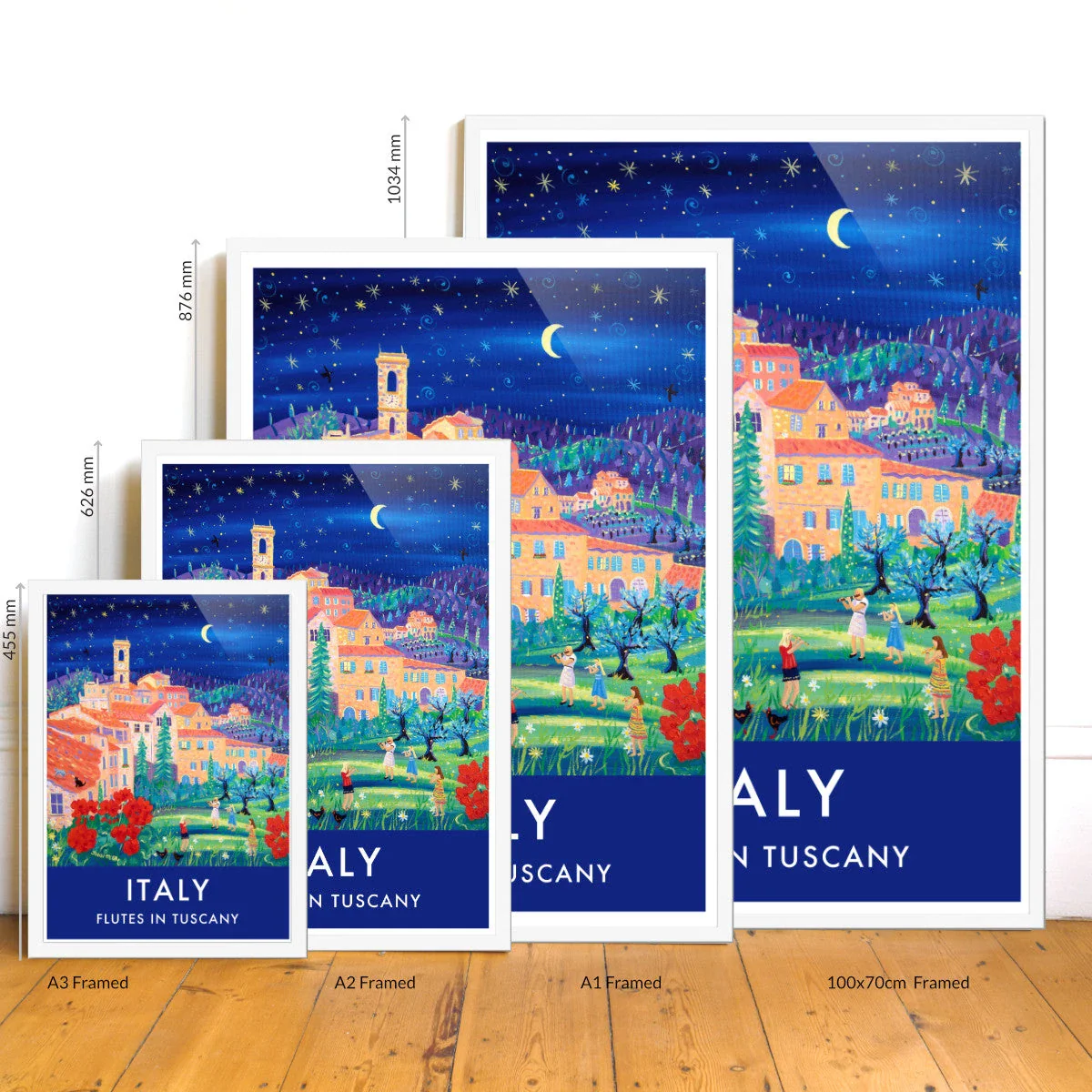 Vintage Style Travel Art Poster Print of Flutes in Tuscany, Tereglio, Italy by John Dyer - Image 3