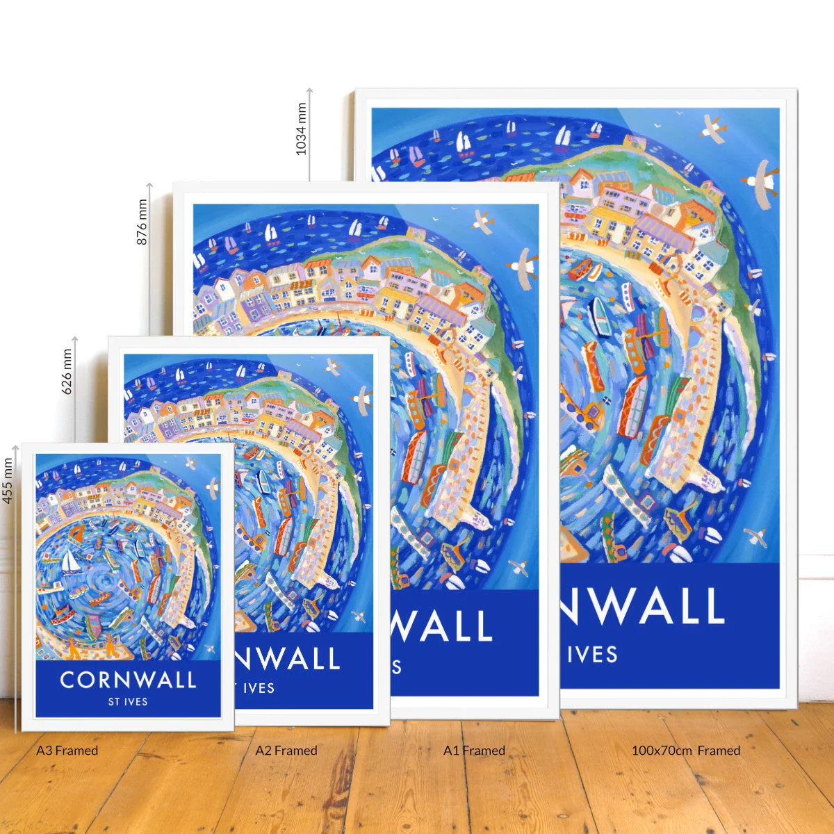 Vintage Style Travel Art Poster Print. Flying around the Harbour, St Ives by Cornish Artist John Dyer - Image 3