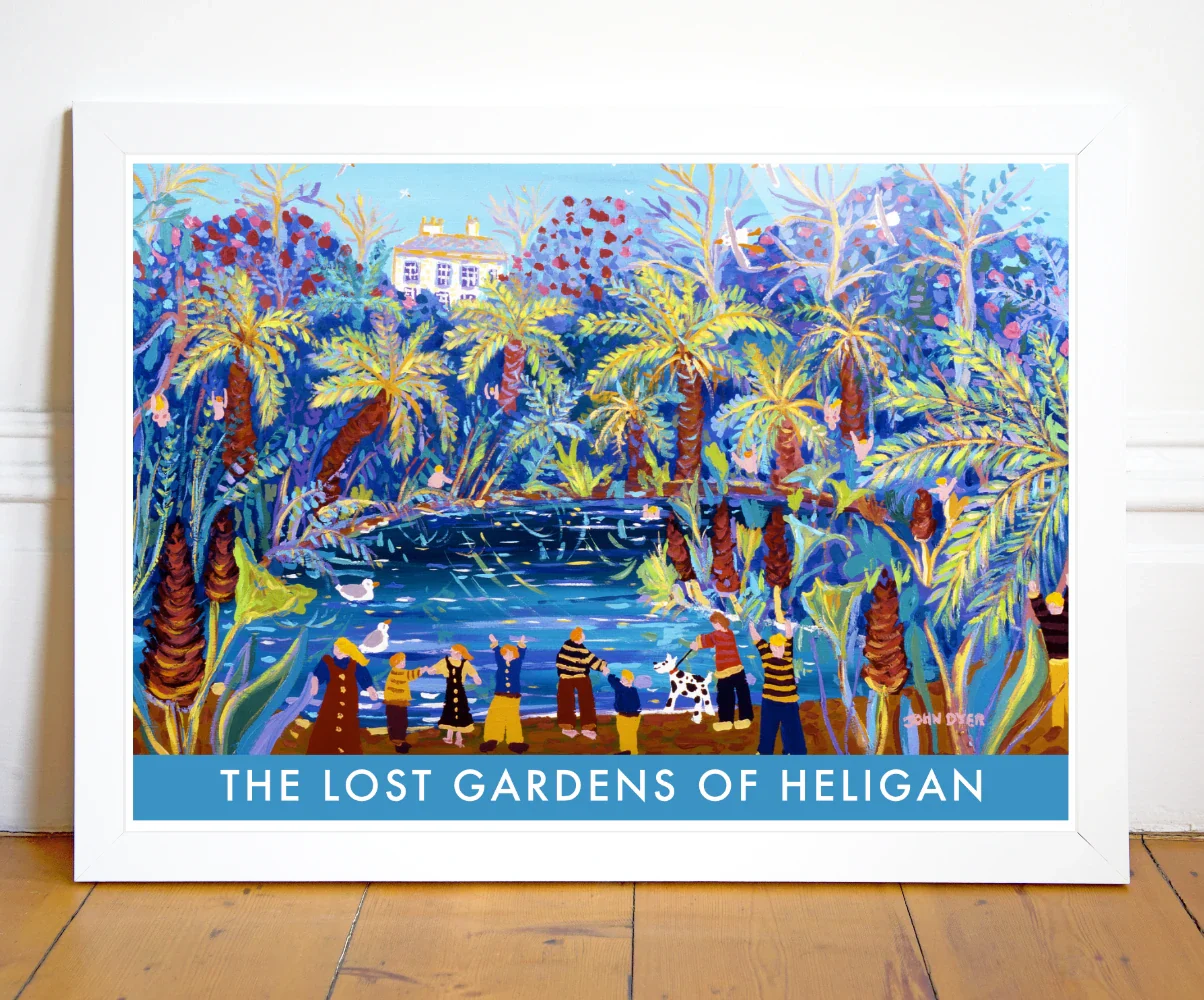 Vintage Style Travel Art Poster Print. The Lost Gardens of Heligan Jungle Garden Cornwall by Cornish Artist John Dyer - Image 2