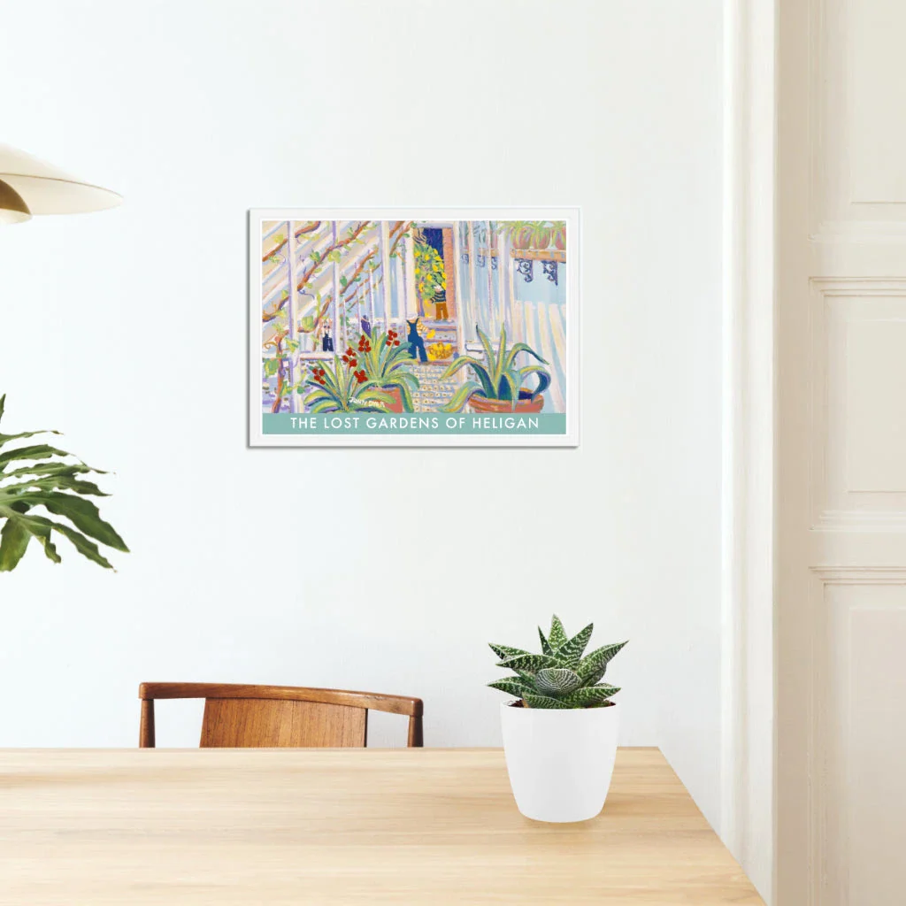 Vintage Style Travel Art Poster Print. The Lost Gardens of Heligan. Lemons in the Greenhouse. Cornish Artist John Dyer - Image 5