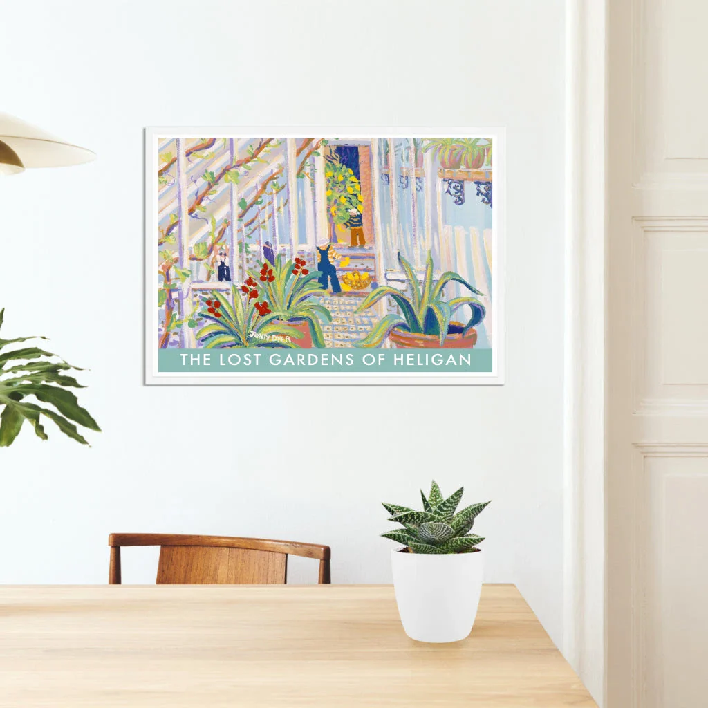 Vintage Style Travel Art Poster Print. The Lost Gardens of Heligan. Lemons in the Greenhouse. Cornish Artist John Dyer - Image 6