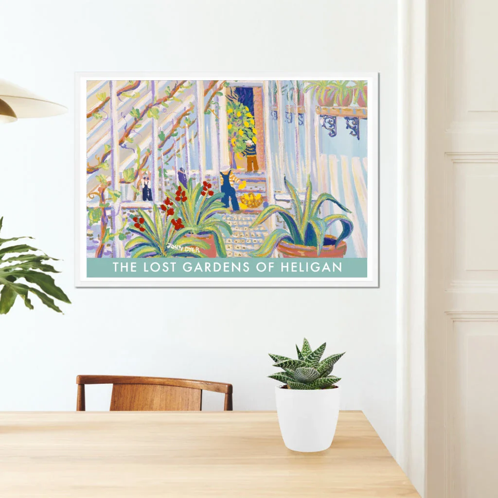Vintage Style Travel Art Poster Print. The Lost Gardens of Heligan. Lemons in the Greenhouse. Cornish Artist John Dyer - Image 7