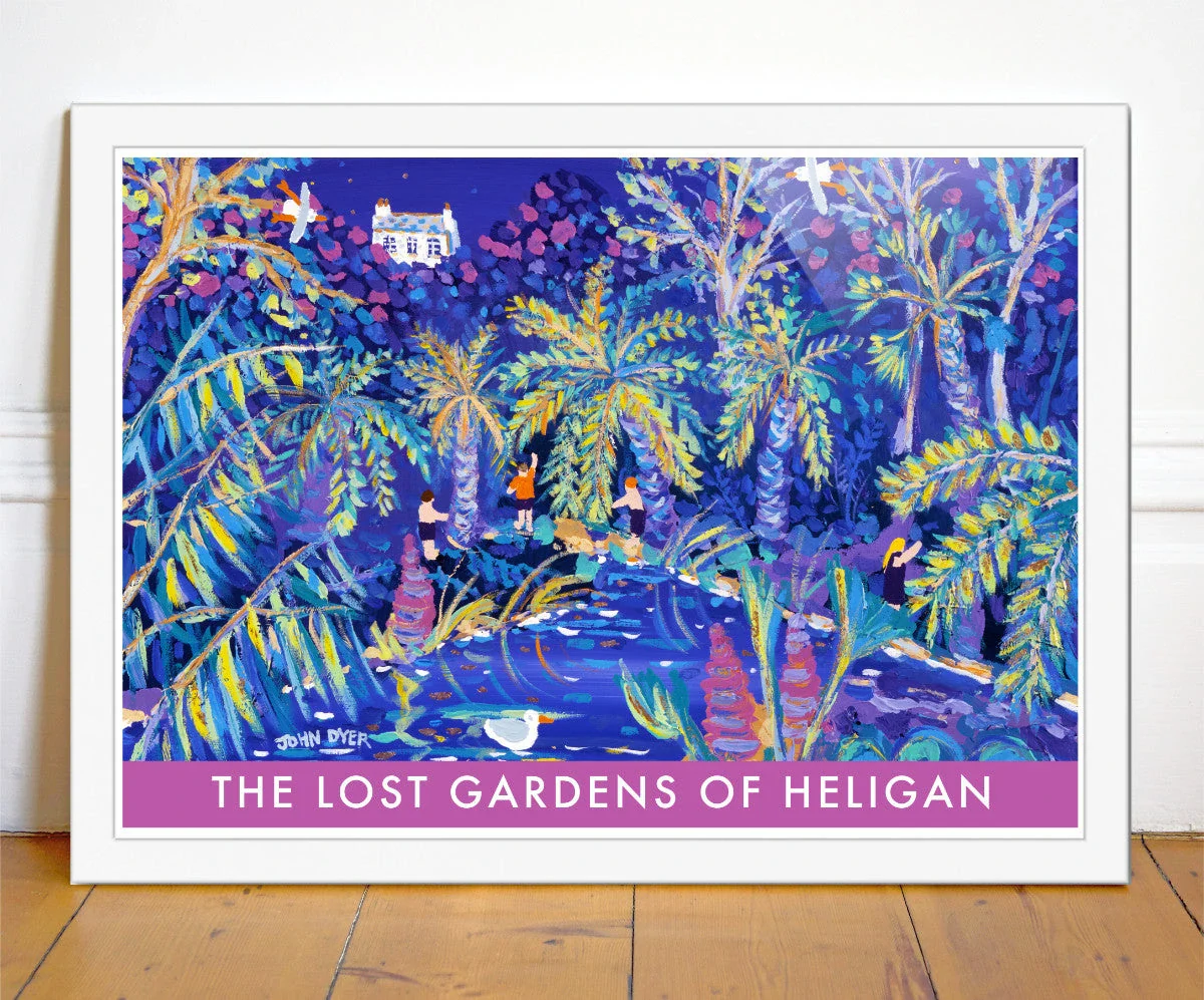 Vintage Style Travel Art Poster Print. The Lost Gardens of Heligan. Night Jungle Garden by Cornish Artist John Dyer - Image 2