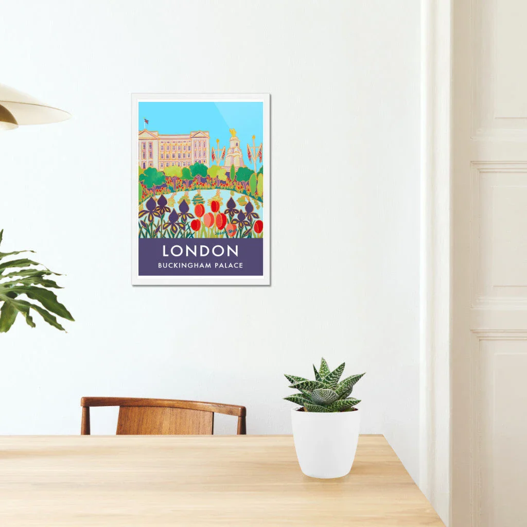 Vintage Style Garden Art Travel Poster Print by Joanne Short of Buckingham Palace, London - Image 5
