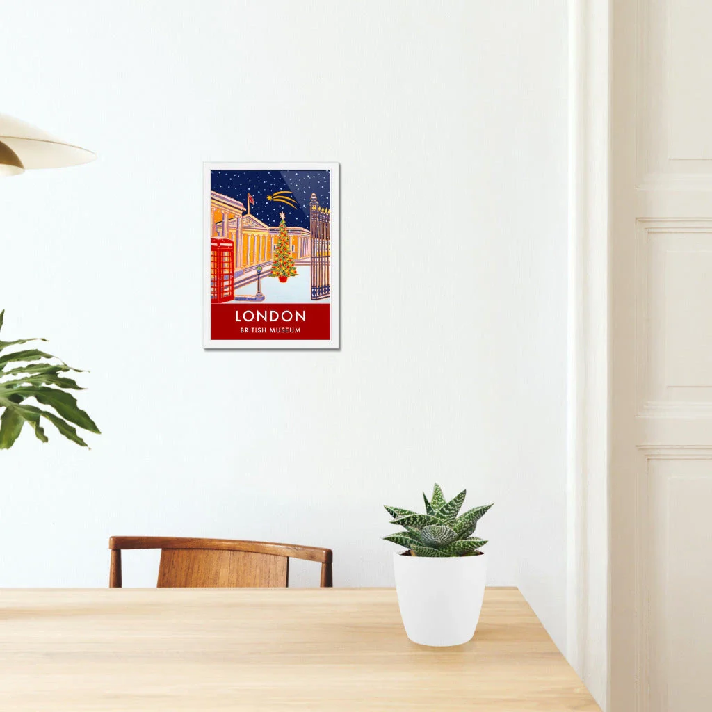 Vintage Style Travel Art Poster Print by Joanne Short of The British Museum, London. Christmas. - Image 4