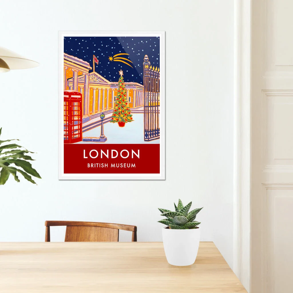 Vintage Style Travel Art Poster Print by Joanne Short of The British Museum, London. Christmas. - Image 6