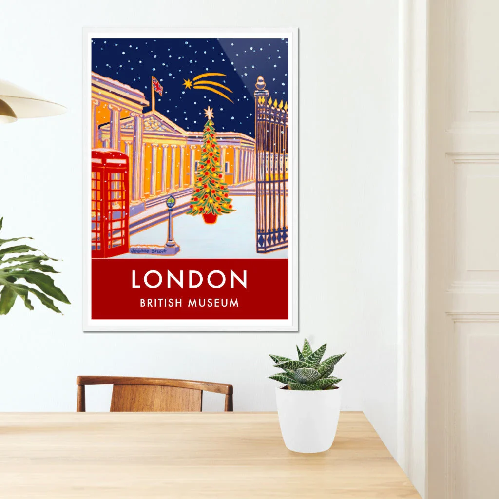 Vintage Style Travel Art Poster Print by Joanne Short of The British Museum, London. Christmas. - Image 7
