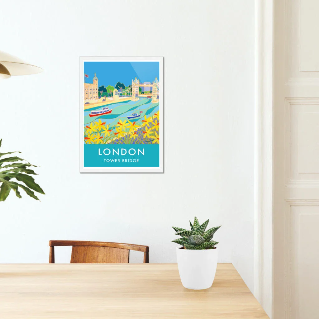 Vintage Style Travel Art Poster Print by Joanne Short of Tower Bridge, London - Image 5