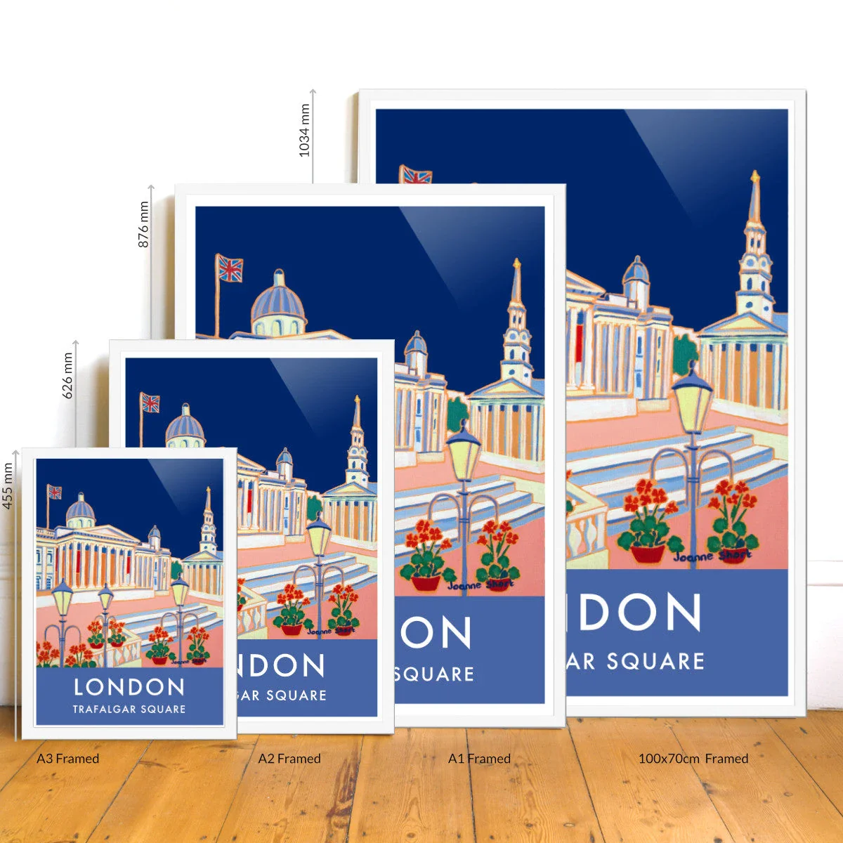 Vintage Style Travel Poster Print by Joanne Short of Trafalgar Square, London - Image 3