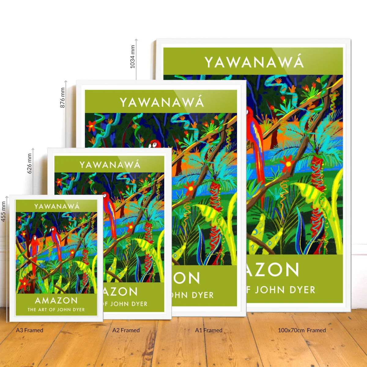 Vintage Style Jungle Wall Art Poster Print by John Dyer. Amazon Rainforest Parrots Brazil. Animal Art Prints - Image 3