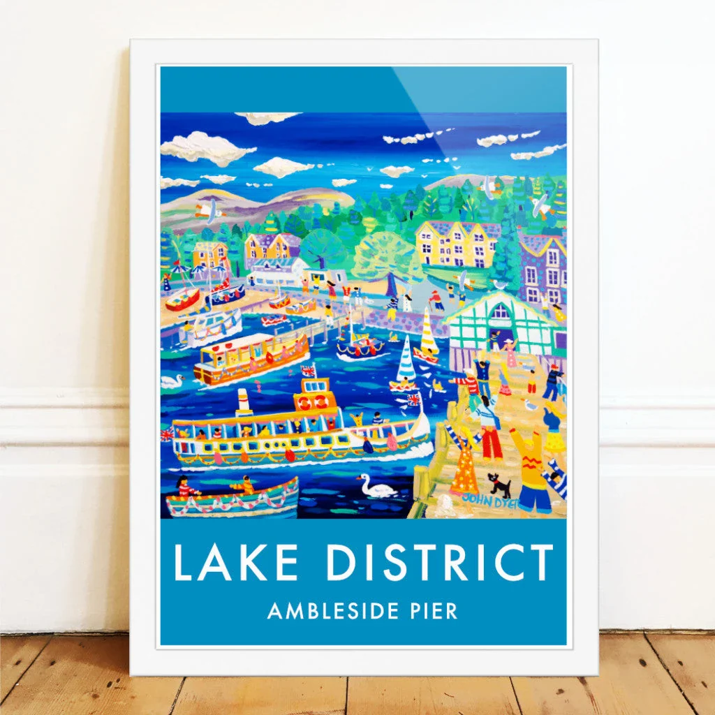 Vintage Style Art Travel Poster Print by John Dyer Ambleside Pier, The Lake District - Image 2