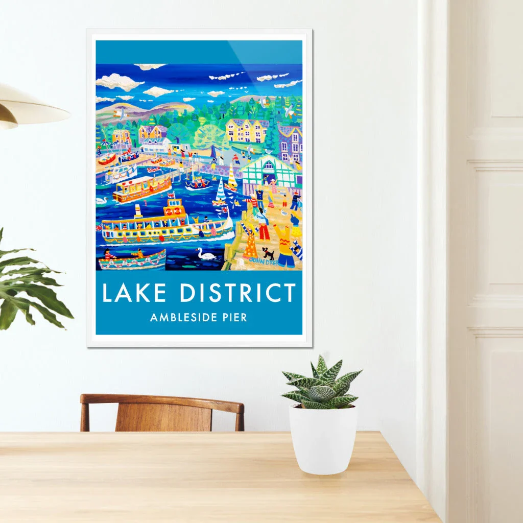 Vintage Style Art Travel Poster Print by John Dyer Ambleside Pier, The Lake District - Image 7