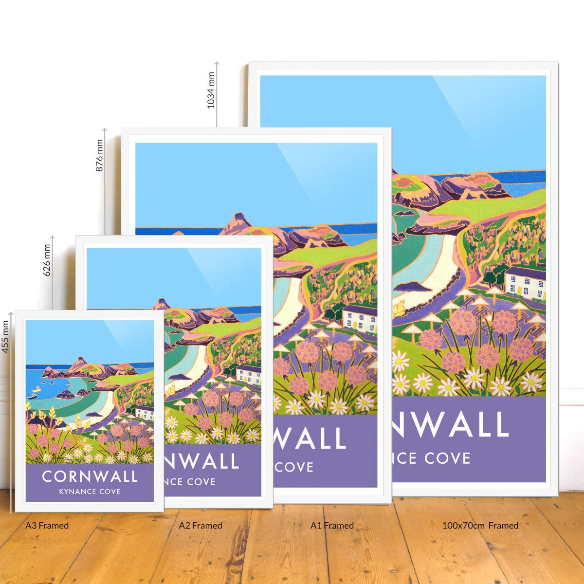 Vintage Style Travel Wall Art Poster Print of Kynance Cove Beach by Cornish Artist Joanne Short - Image 3