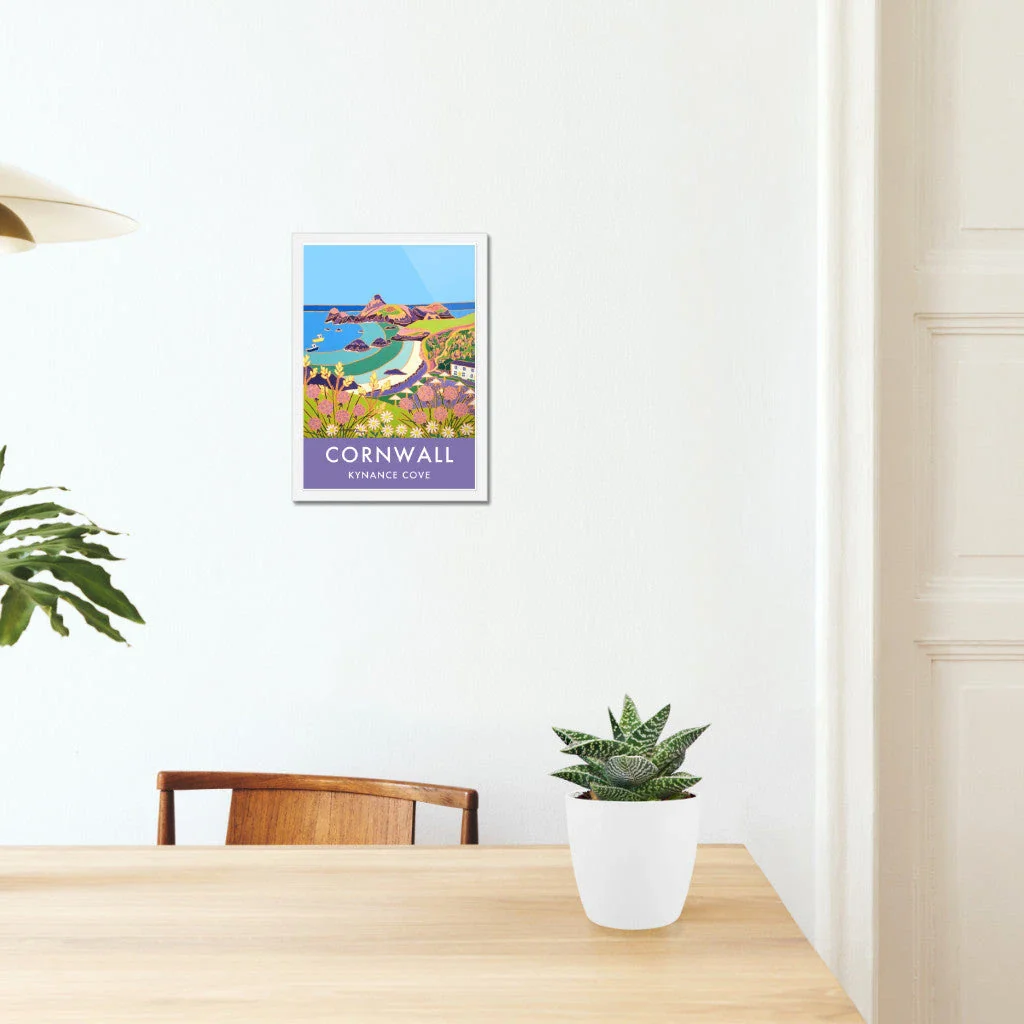 Vintage Style Travel Wall Art Poster Print of Kynance Cove Beach by Cornish Artist Joanne Short - Image 4