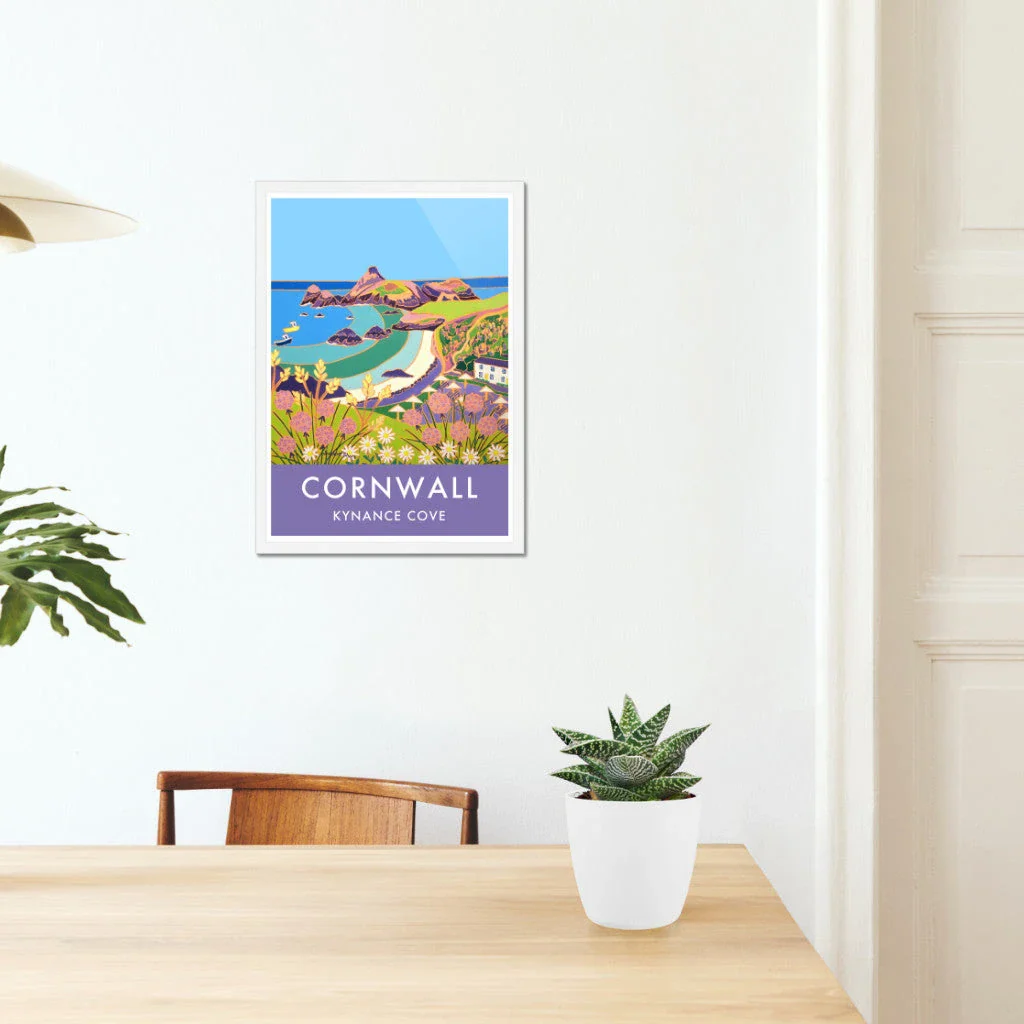 Vintage Style Travel Wall Art Poster Print of Kynance Cove Beach by Cornish Artist Joanne Short - Image 5