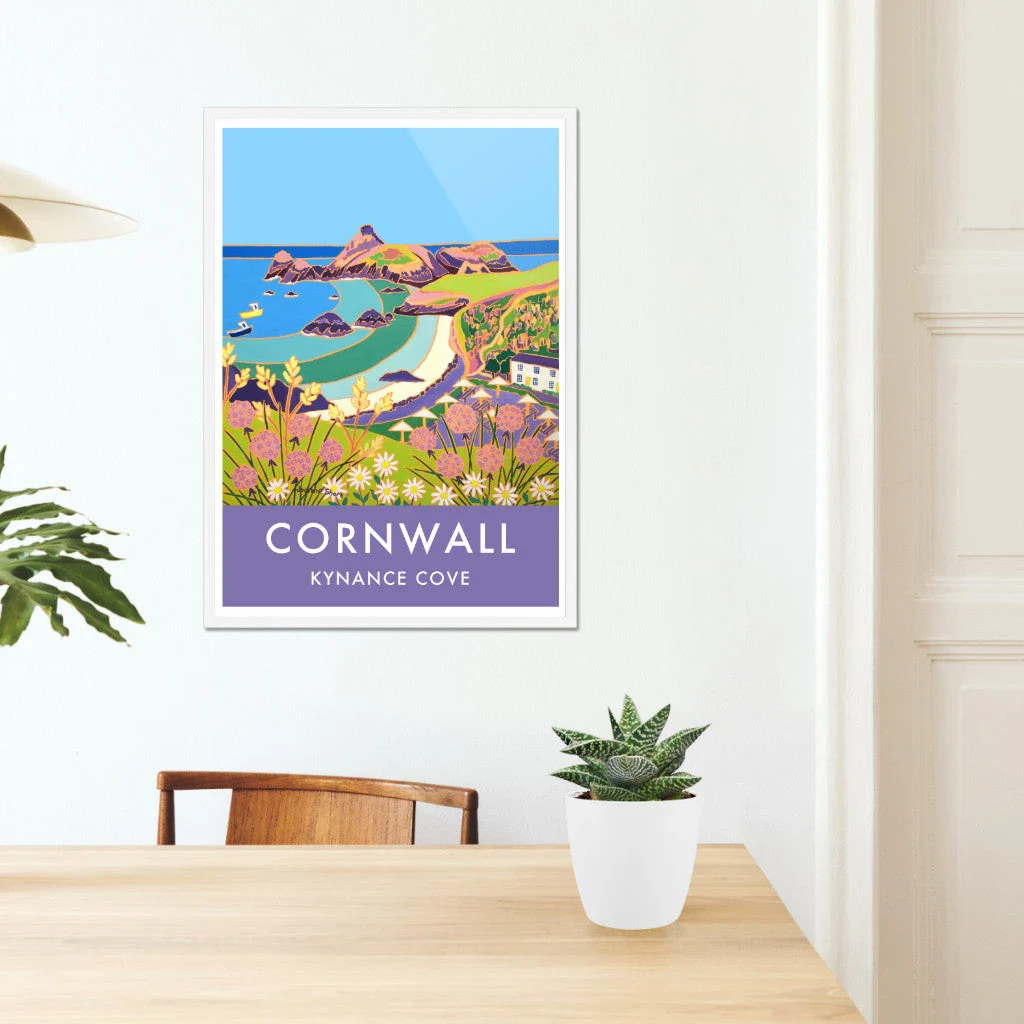 Vintage Style Travel Wall Art Poster Print of Kynance Cove Beach by Cornish Artist Joanne Short - Image 6