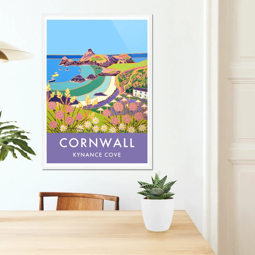 Vintage Style Travel Wall Art Poster Print of Kynance Cove Beach by Cornish Artist Joanne Short - Image 7