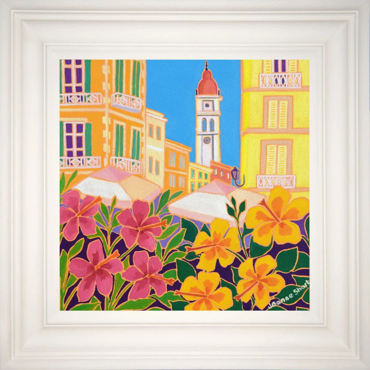 'Warm Colours, Saint Spyridon, Corfu Town', 12x12 inches oil on canvas. Greece Art Gallery Painting by British Artist Joanne Short - Image 2