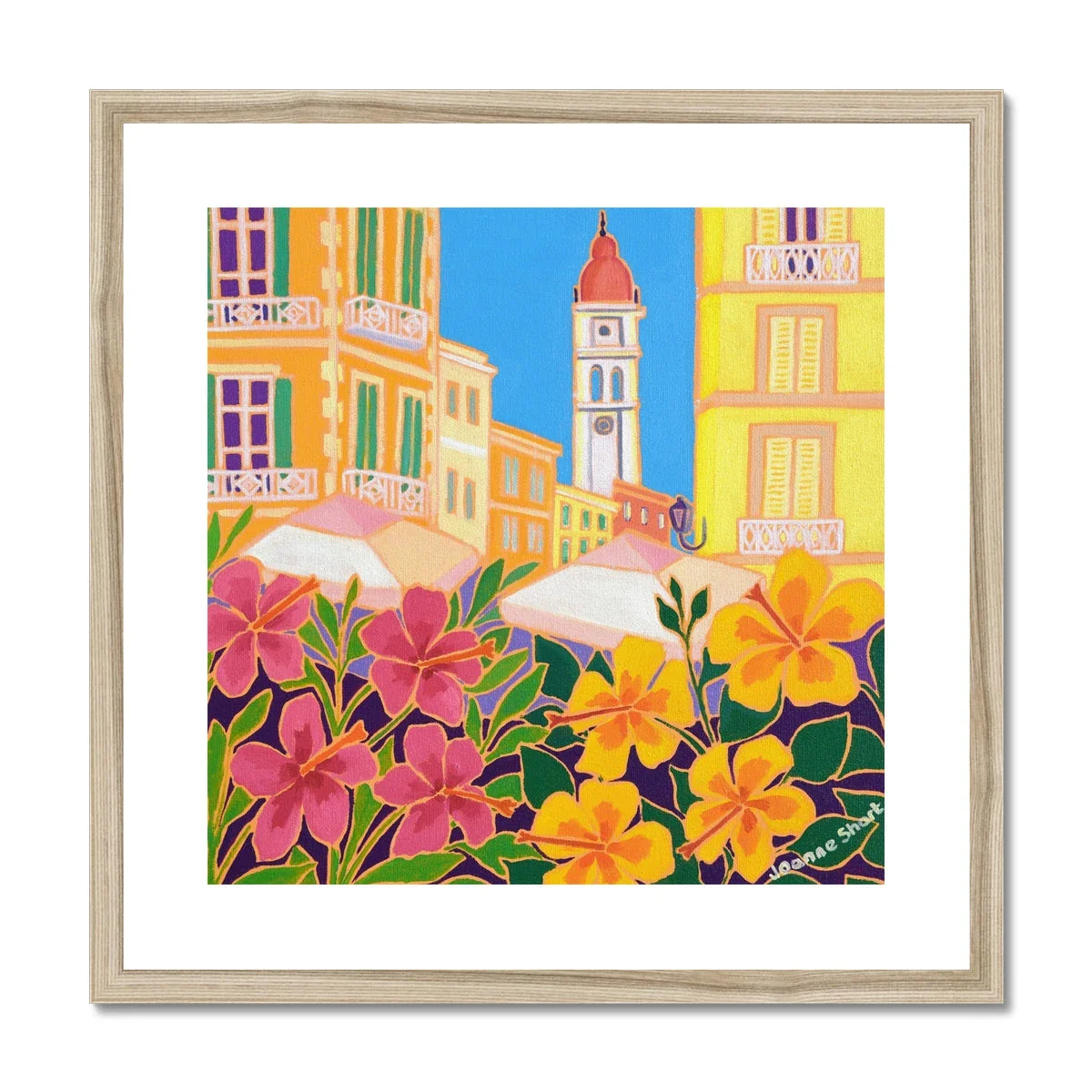 Joanne Short Greece Artwork. Framed Open Edition Art Print. 'Warm Colours, Saint Spyridon, Corfu Town Greece' Greek Art Gallery - Image 3