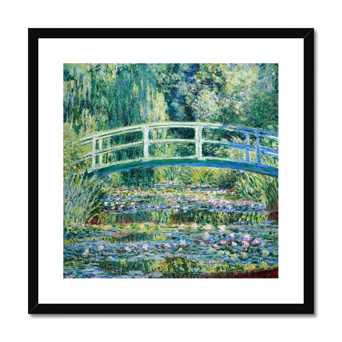 Claude Monet Framed Open Edition Art Print. 'Water Lilies and Japanese Bridge'. Giverny Garden. Art Gallery Historic Art - Image 2