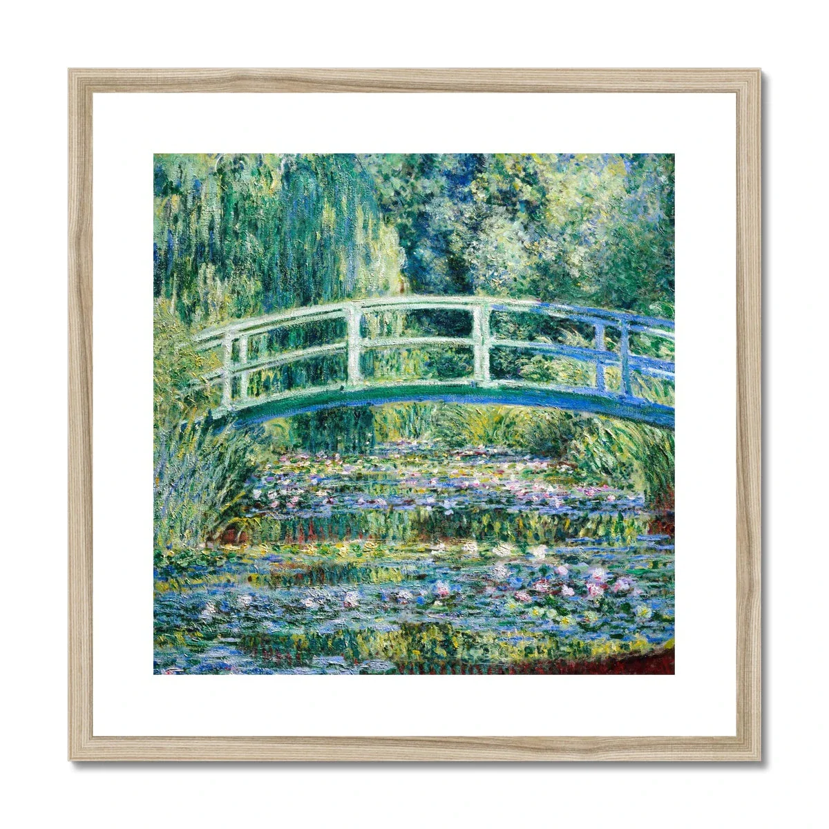 Claude Monet Framed Open Edition Art Print. 'Water Lilies and Japanese Bridge'. Giverny Garden. Art Gallery Historic Art - Image 3
