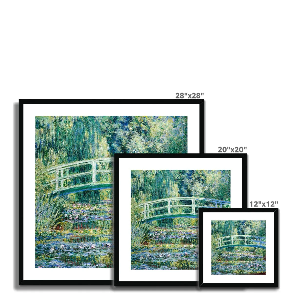 Claude Monet Framed Open Edition Art Print. 'Water Lilies and Japanese Bridge'. Giverny Garden. Art Gallery Historic Art - Image 5