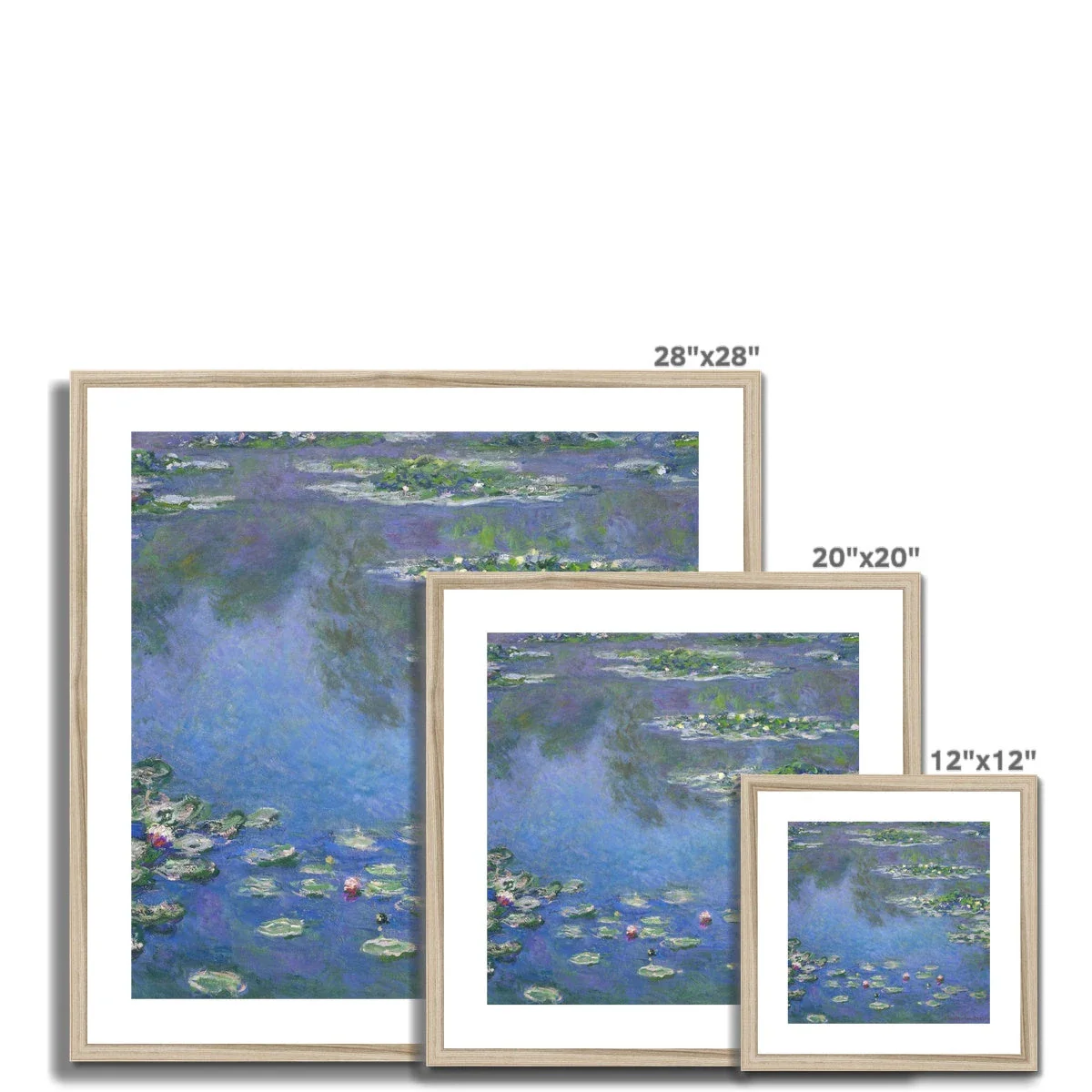Claude Monet Framed Open Edition Art Print. 'Water Lilies'. Giverny Garden. Art Gallery Historic Art - Image 5