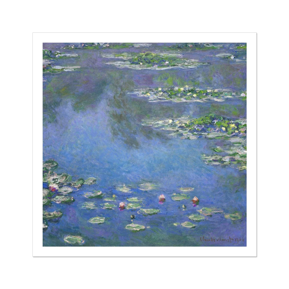 'Water Lilies' by Claude Monet. Giverny Garden Open Edition Fine Art Print. Historic Art