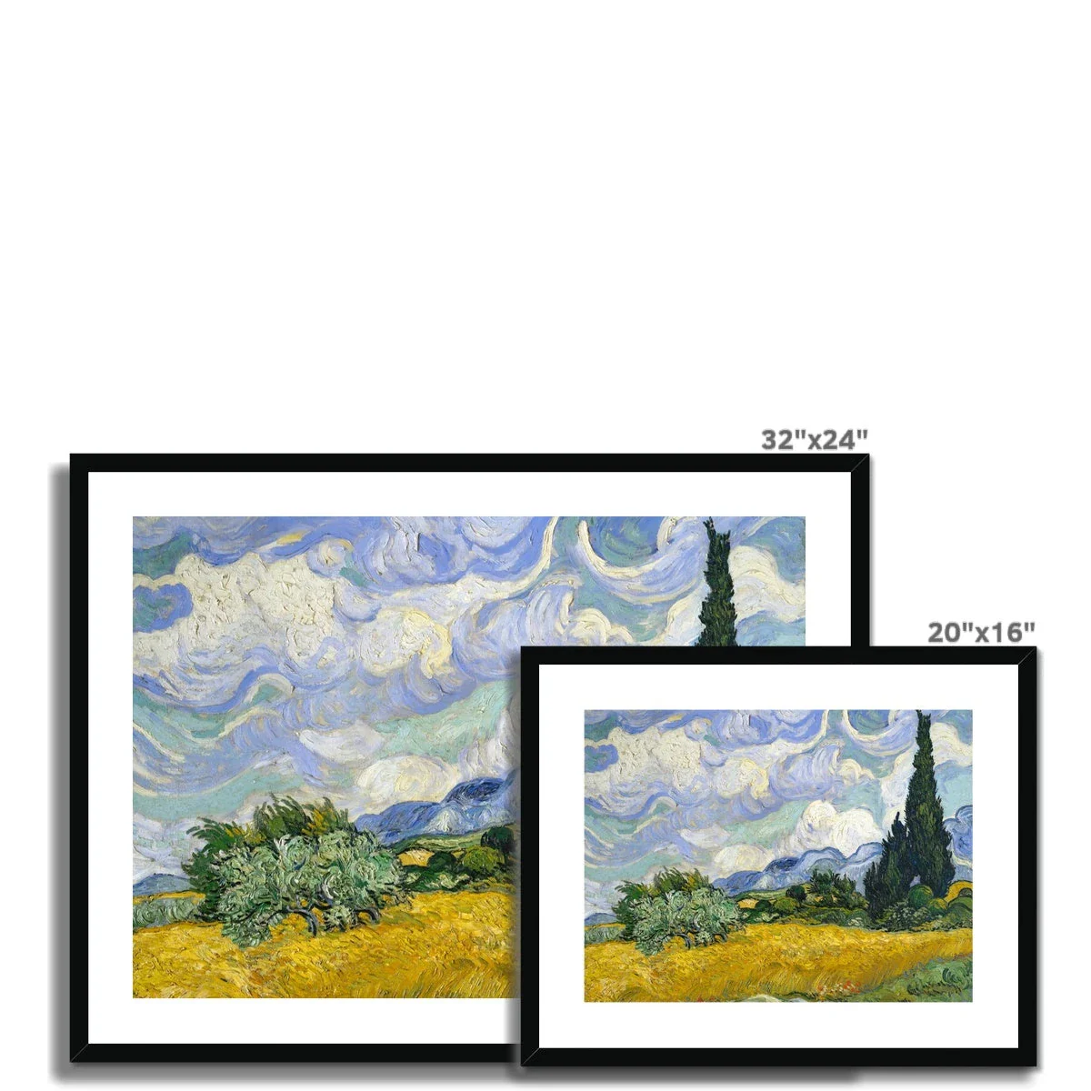 Vincent Van Gogh Framed Open Edition Art Print. 'Wheat Field with Cypresses'. Art Gallery Historic Art - Image 5