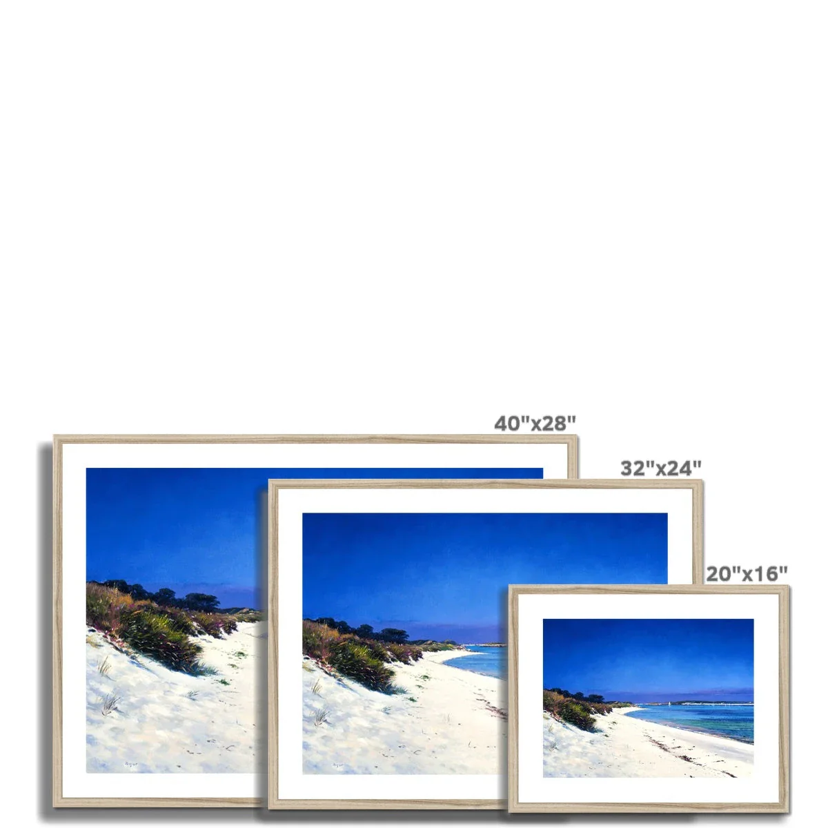 Ted Dyer Framed Open Edition Cornish Fine Art Beach Print. 'White Sands Pentle Bay, Tresco'. Cornwall Art Gallery - Image 5