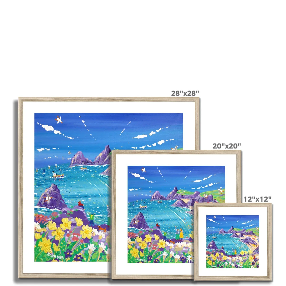 John Dyer Framed Open Edition Cornish Fine Art Print. 'Wild Flowers and Sunshine, Kynance Cove'. Cornwall Art Gallery - Image 6