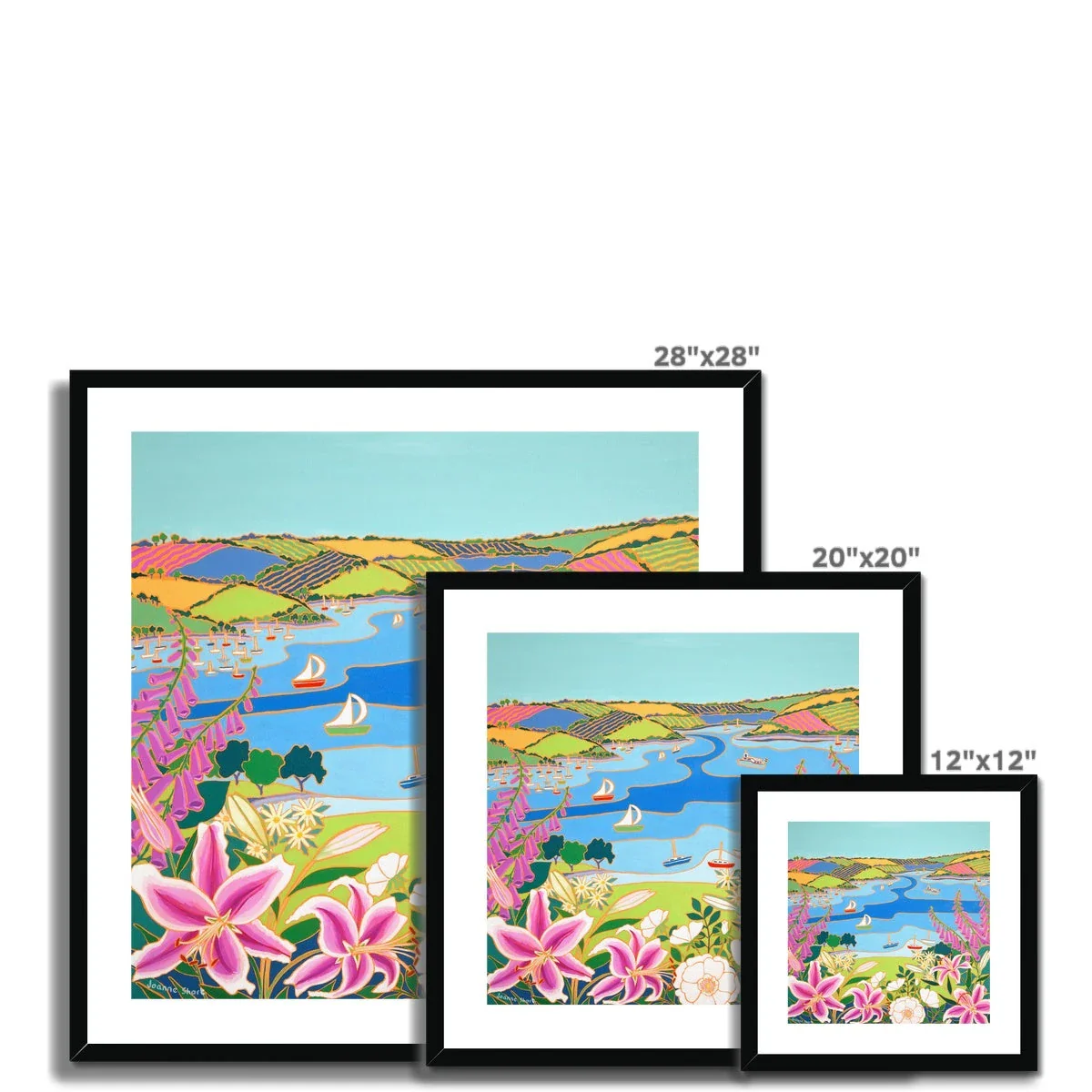 Joanne Short Framed Open Edition Cornish Fine Art Print. 'Wild Flowers and Wedding Lilies'. Cornwall Art Gallery - Image 5