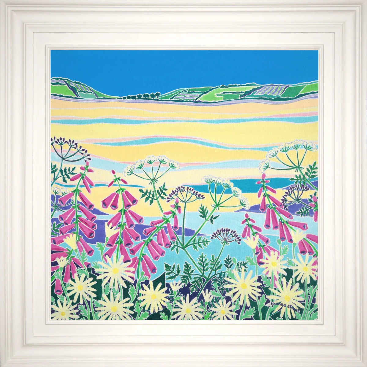 'Wild Flowers at Low Tide, The Camel Estuary'. 24x24 inches oil on canvas. Painting of Cornwall by Cornish Artist Joanne Short - Image 2