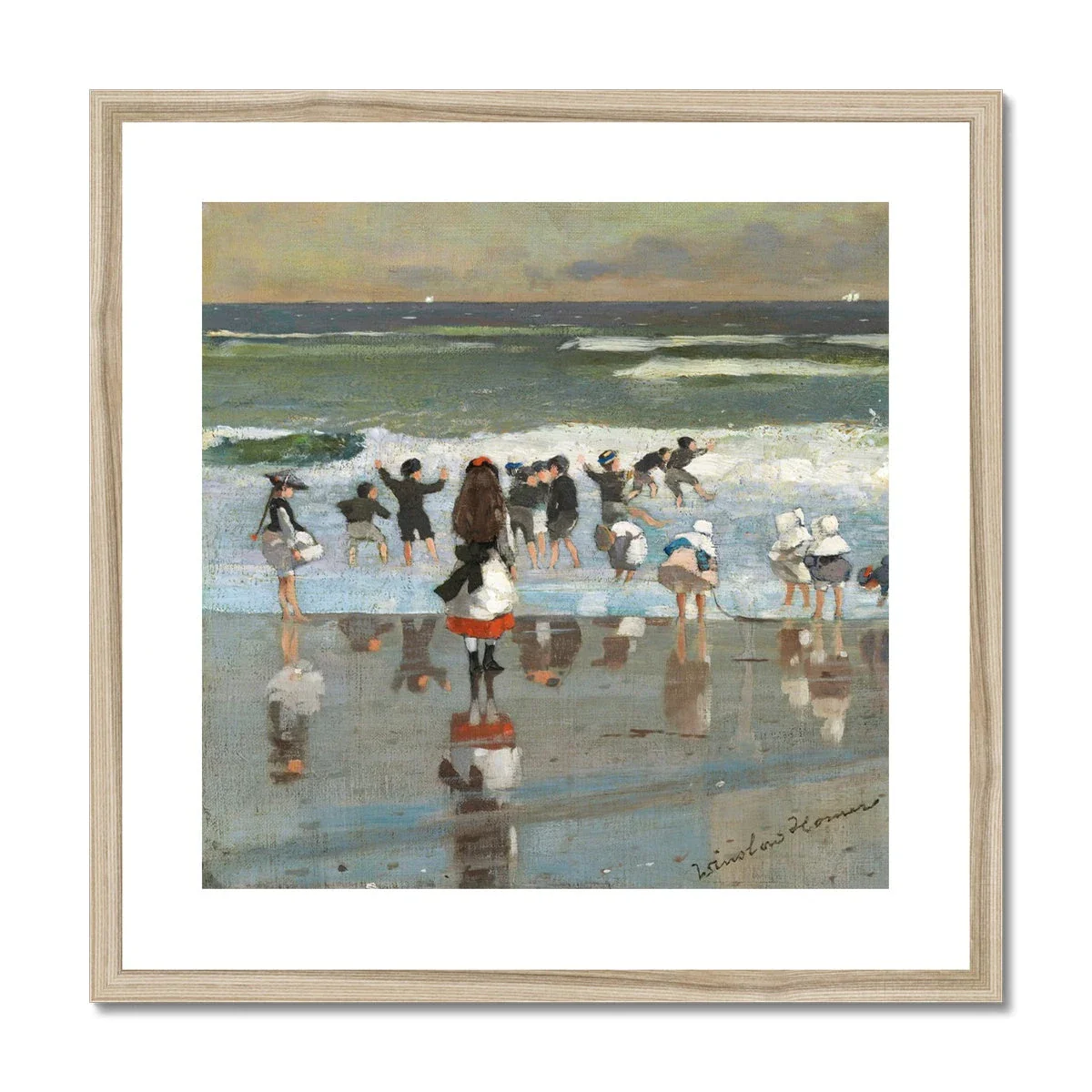 Winslow Homer Framed Open Edition Art Print. 'Beach Scene'. Art Gallery Historic Art - Image 3
