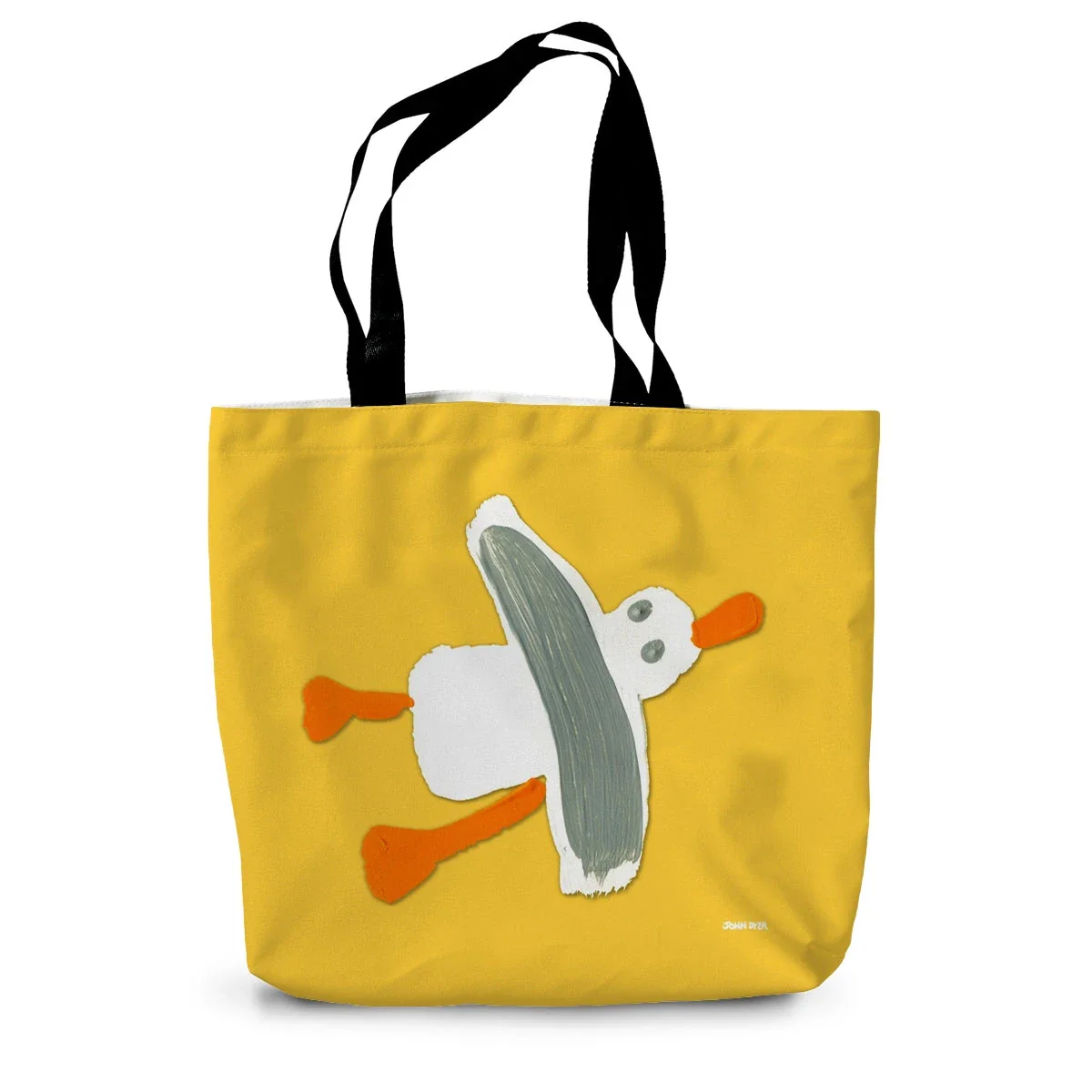 Cornish Seagull by John Dyer Yellow Canvas Tote Bag - Image 2